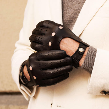 Umberto (brown) - Italian lambskin leather driving gloves & touchscreen feature — photo 4 of 10