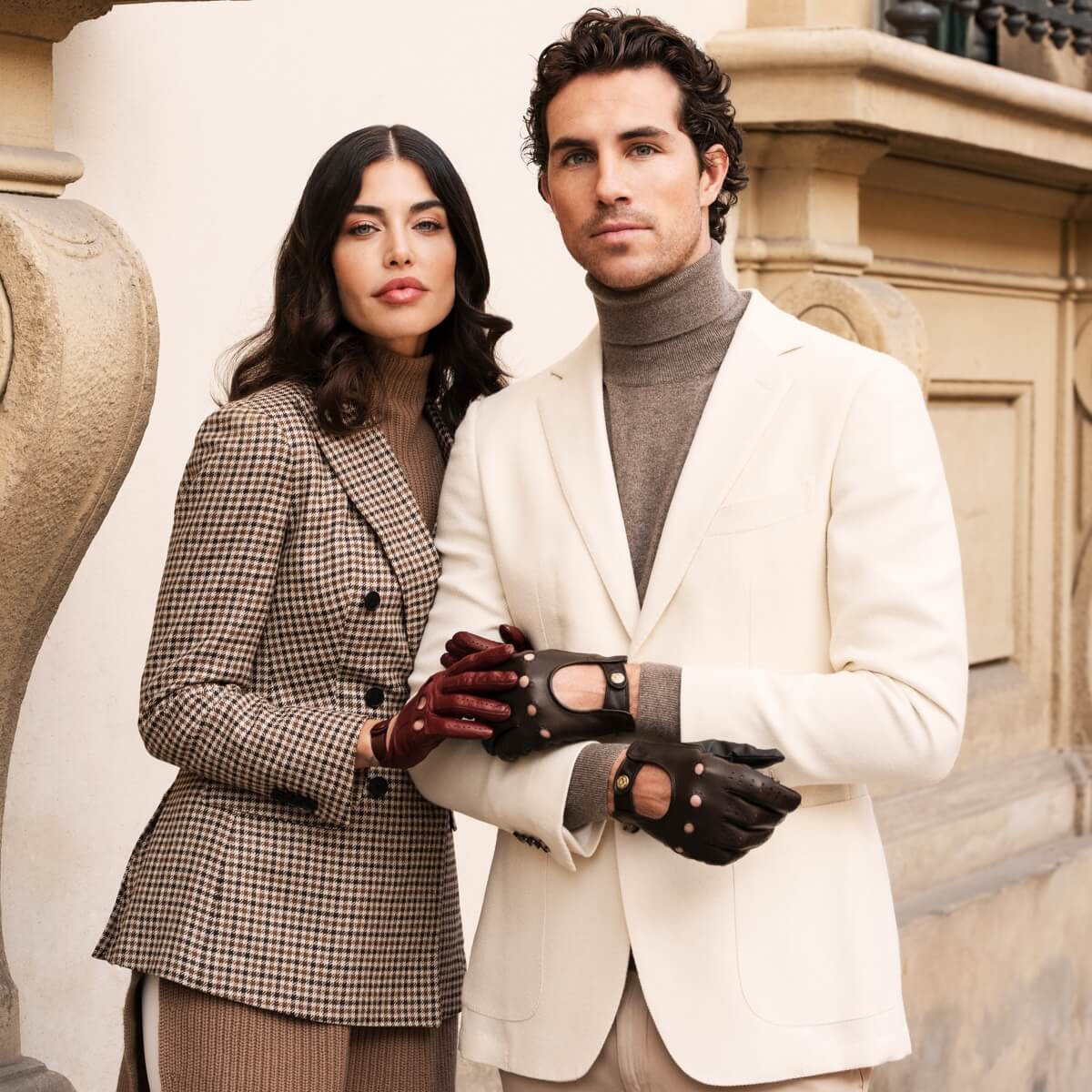 Umberto (brown) - Italian lambskin leather driving gloves & touchscreen feature — photo 5 of 10