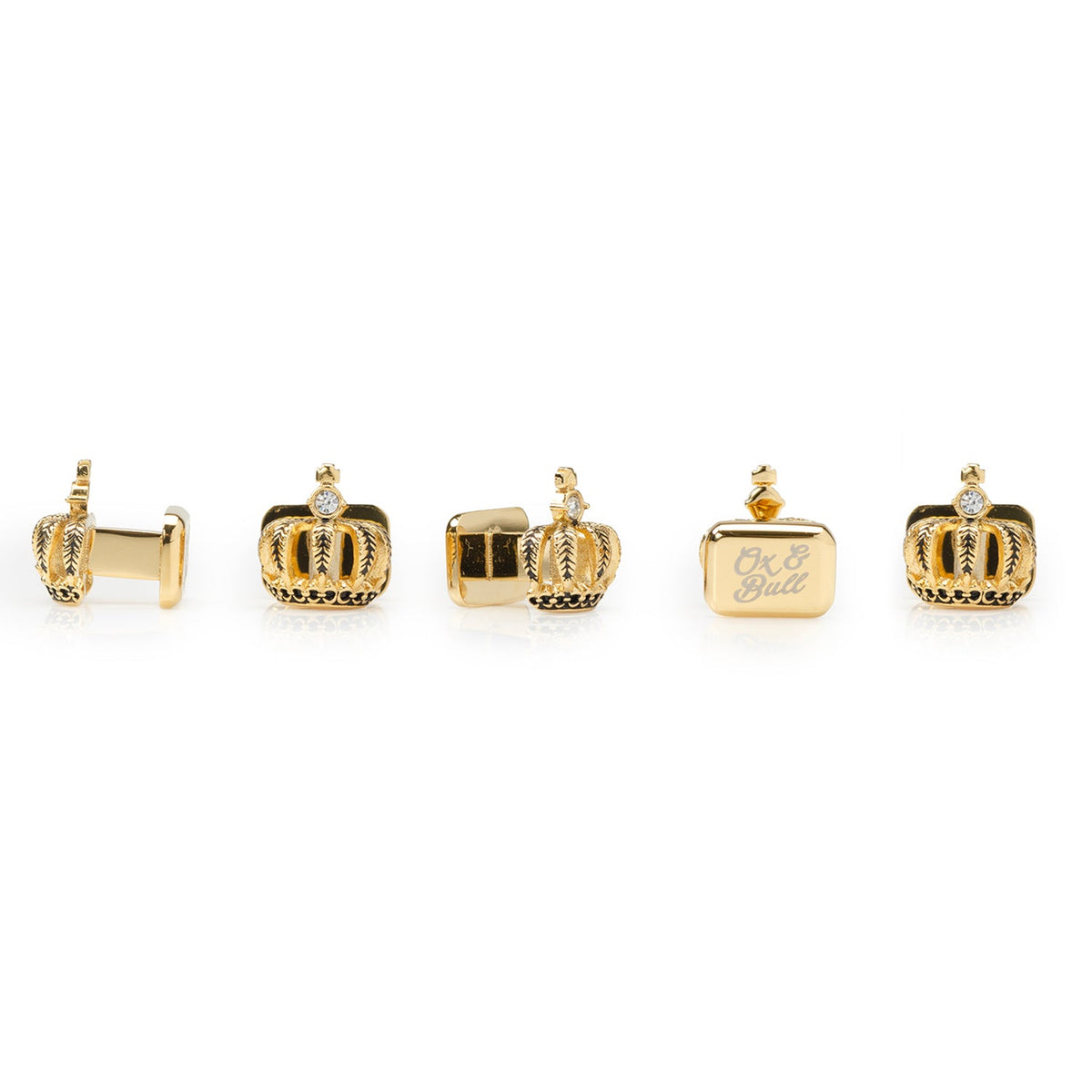 VDP 3D Crown Royal Gold Stainless Studs