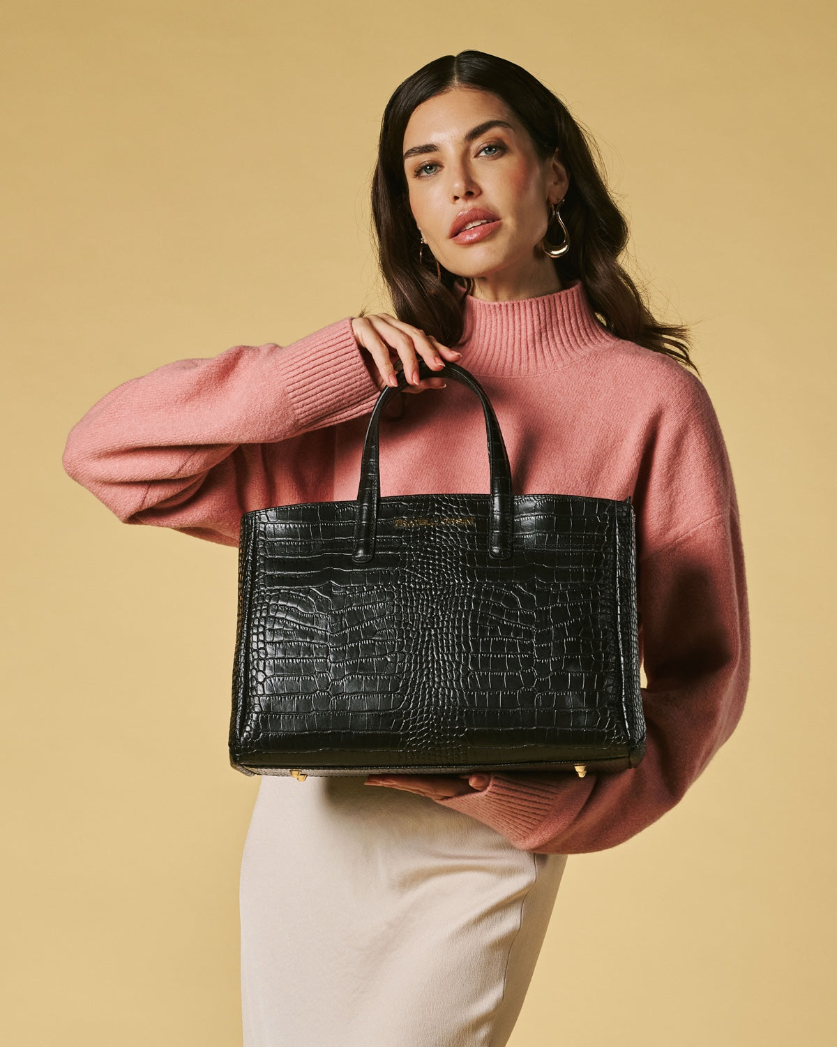 Valentina (black) - Italian calf leather women's handbag (with shoulder strap) — photo 9 of 9