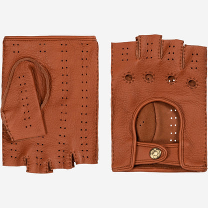 Vincenzo (brown) - Fingerless Italian driving gloves made of American deerskin leather — photo 1 of 10