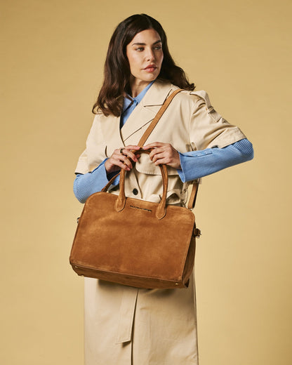 Viviana (cognac) - Italian suede leather women’s handbag — photo 7 of 8