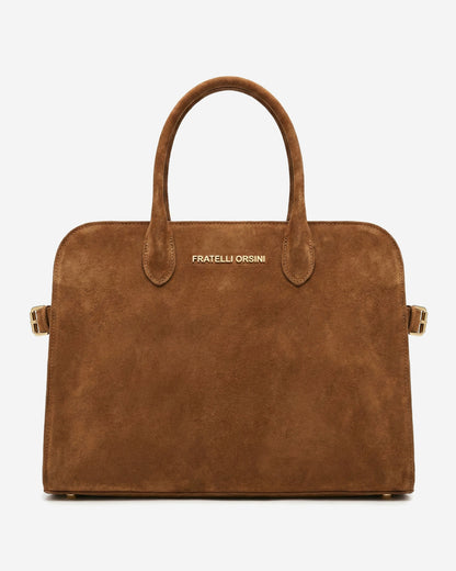 Viviana (cognac) - Italian suede leather women’s handbag — photo 2 of 8