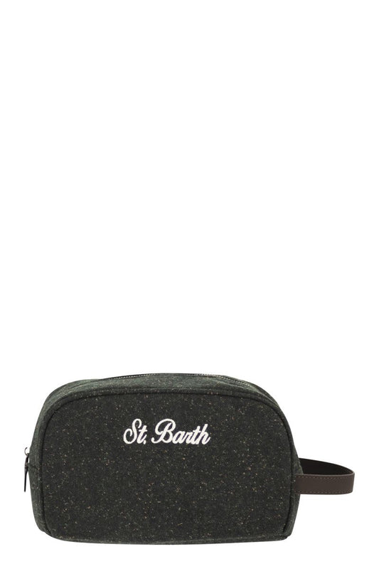 MC2 SAINT BARTH Mini Beauty Case - Tailored Donegal Wool Blend