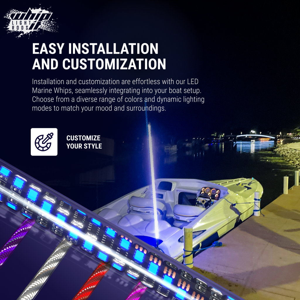 Marine Brilliance LED Whips – Premium LED Boat Whips for Ultimate Visibility on the Water