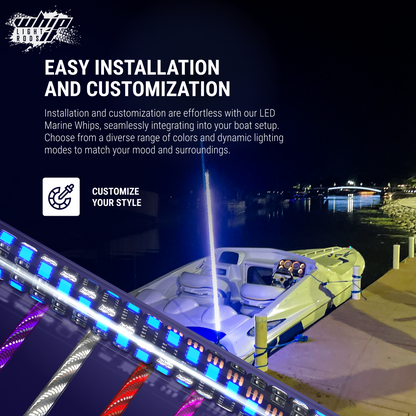 Marine Brilliance LED Whips – Premium LED Boat Whips for Ultimate Visibility on the Water