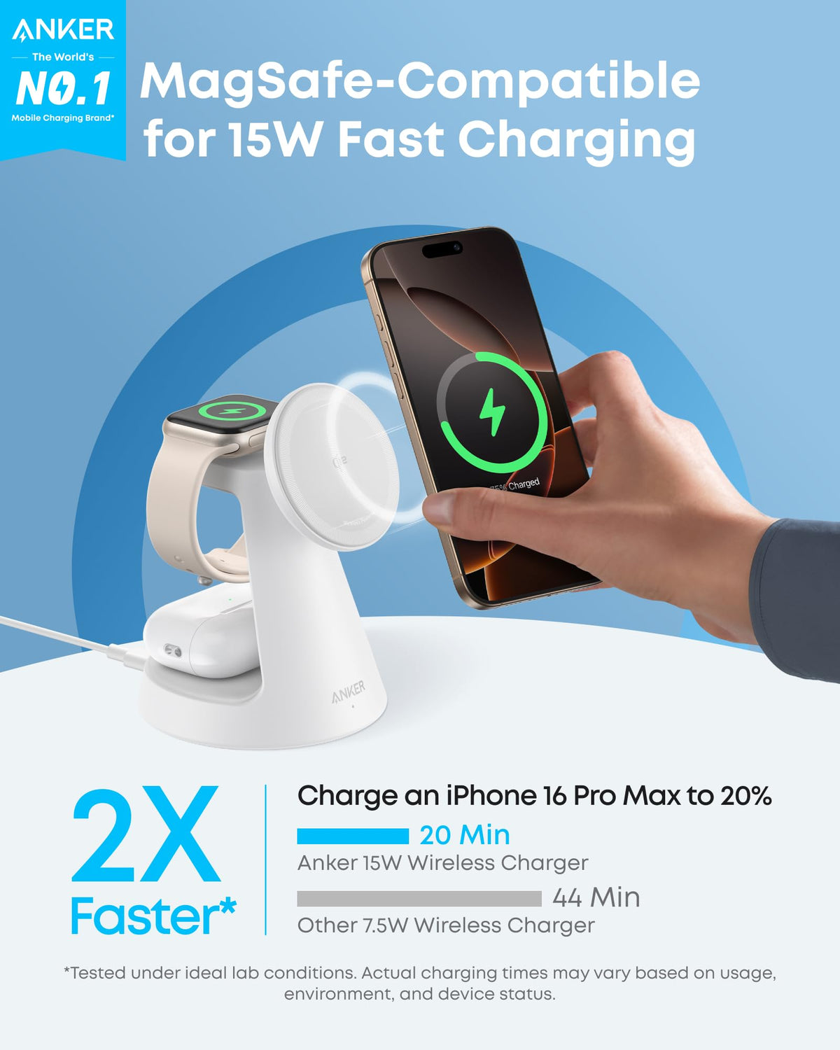 Anker MagGo Wireless Charging Station (3-in-1, Dock Stand) — photo 2 of 10