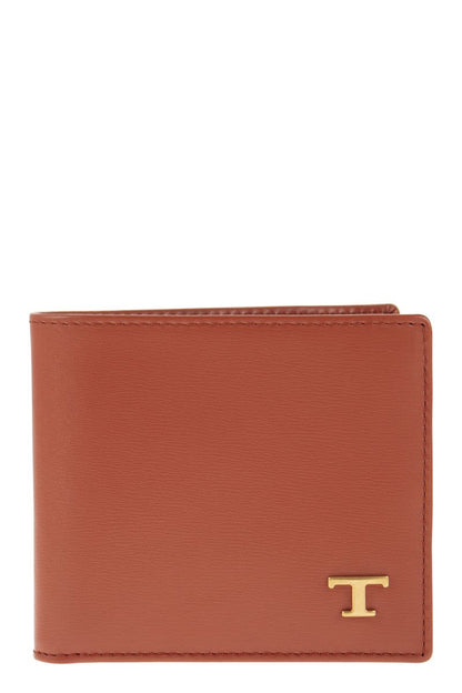TOD'S Men's Mini Leather Wallet with Timeless Logo - 11 x 9.5 x 1.5 cm