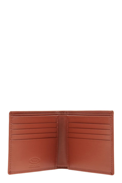 TOD'S Men's Mini Leather Wallet with Timeless Logo - 11 x 9.5 x 1.5 cm