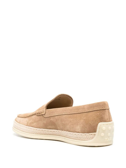 TOD'S Elegant Cord Weaving Slip-On Suede Loafers