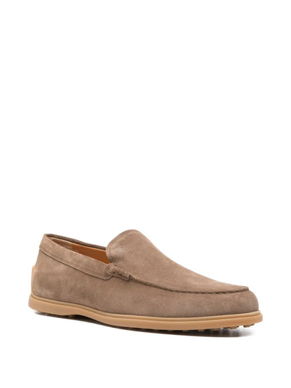 TOD'S Suede Loafers with Rubber Sole for Men