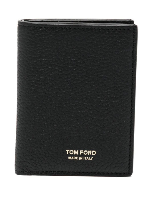 TOM FORD Mini Grained Leather Folding Card Holder