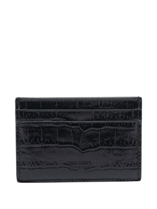 TOM FORD Crocodile-Print Leather Mini Card Holder