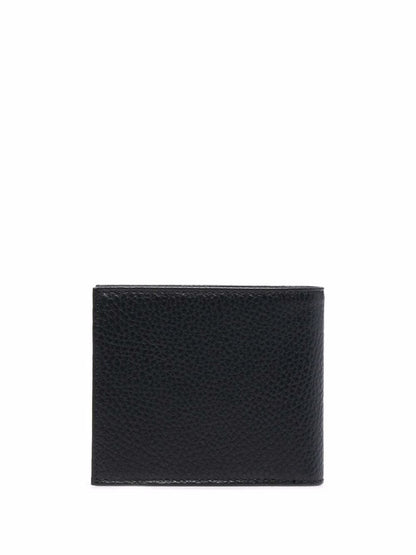 EMPORIO ARMANI Leather Bifold Wallet for Men - Mini Size