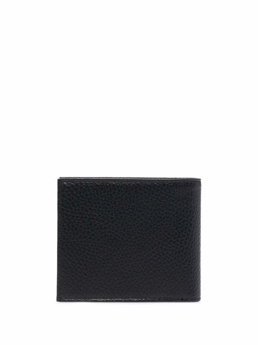 EMPORIO ARMANI Leather Bifold Wallet for Men - Mini Size