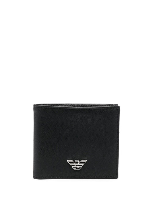 EMPORIO ARMANI Men's Mini Recycled Leather Bi-Fold Wallet