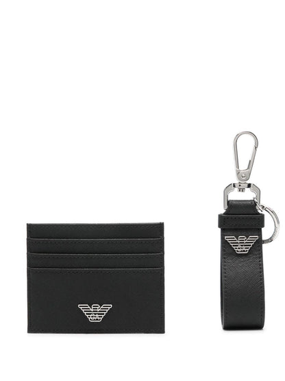 EMPORIO ARMANI Men's Mini Card Holder and Keyring Set