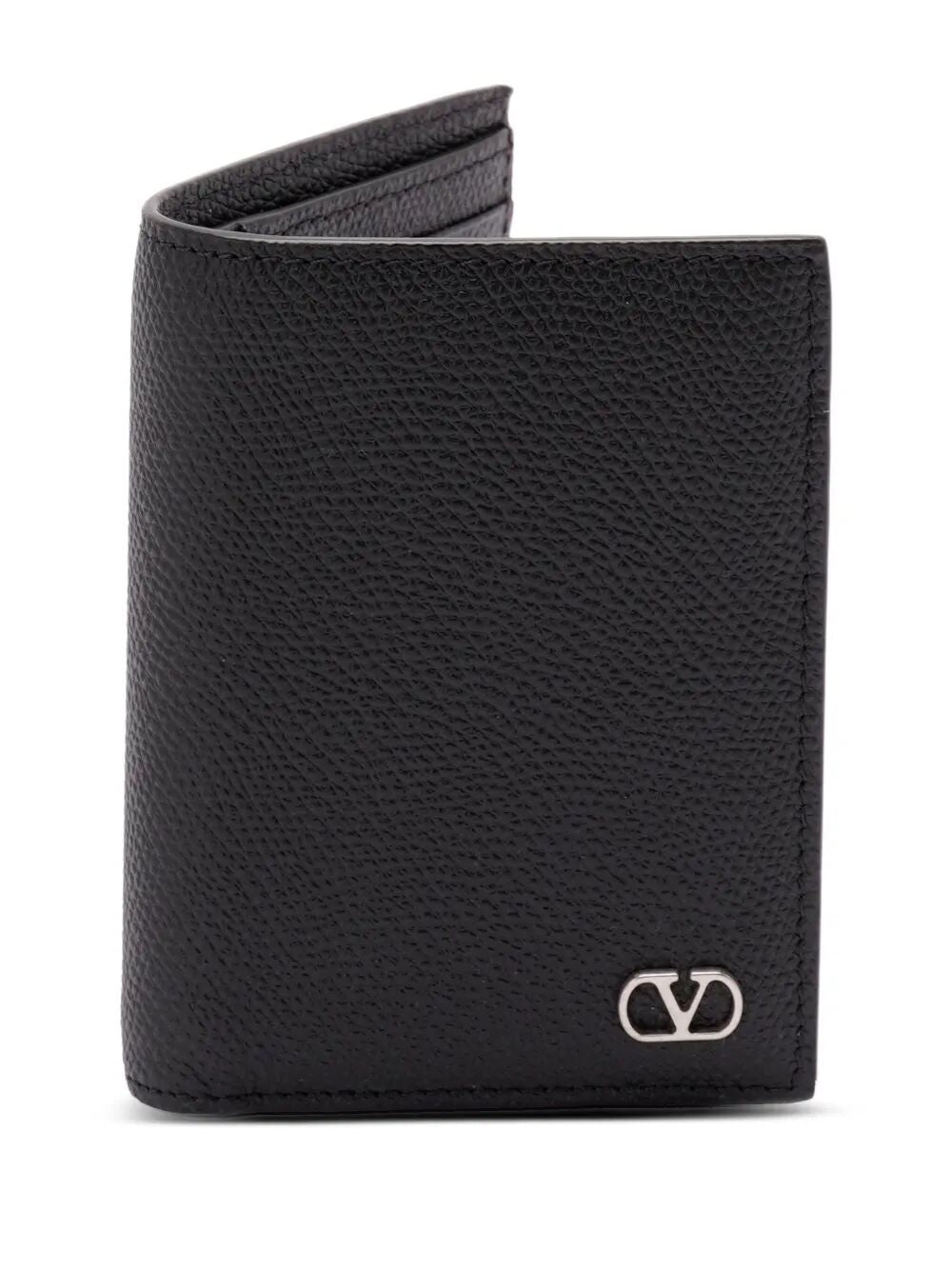 VALENTINO GARAVANI Mini Vlogo Signature Cardholder in Grainy Calfskin