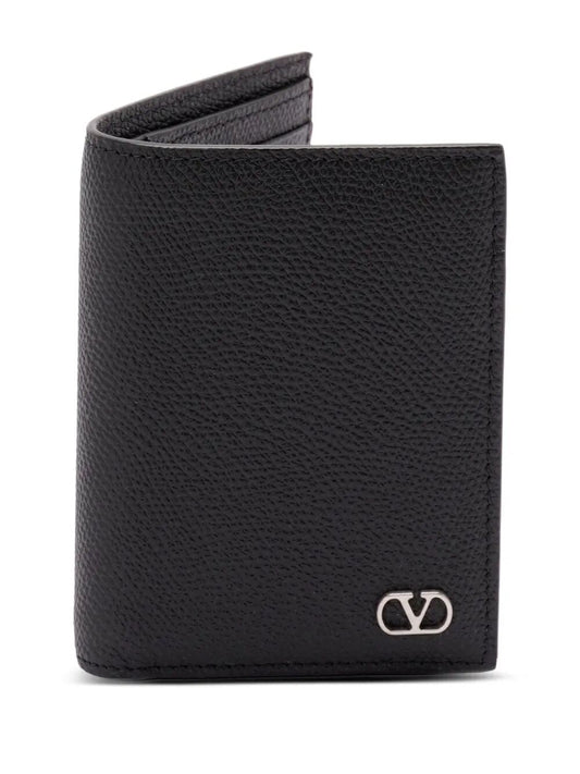 VALENTINO GARAVANI Mini Vlogo Signature Cardholder in Grainy Calfskin