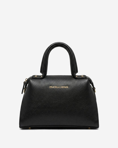 Zita (black) - Italian calf leather women's handbag (with shoulder strap) — photo 1 of 9