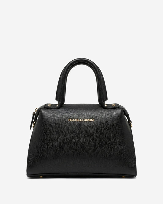 Zita (black) - Italian calf leather women's handbag (with shoulder strap) — photo 1 of 9