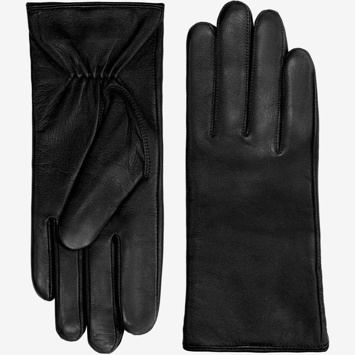 Zoey (black) – Sheepskin leather gloves with warm wool/cashmere lining & touchscreen function — photo 1 of 10
