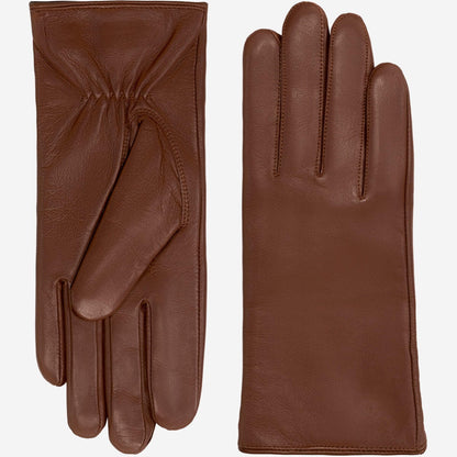 Zoey (brown) – Sheepskin leather gloves with warm wool/cashmere lining & touchscreen function — photo 1 of 7
