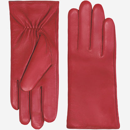 Zoey (red) – Sheepskin leather gloves with warm wool/cashmere lining & touchscreen function — photo 1 of 7