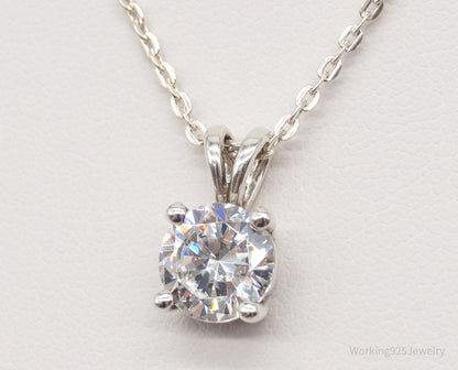 Vintage Large Cubic Zirconia DQCZ Sterling Silver Necklace