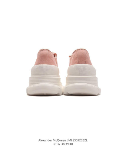 Alexander McQueen Women Tread Slick lace-up Sneakers 'Pink/White'