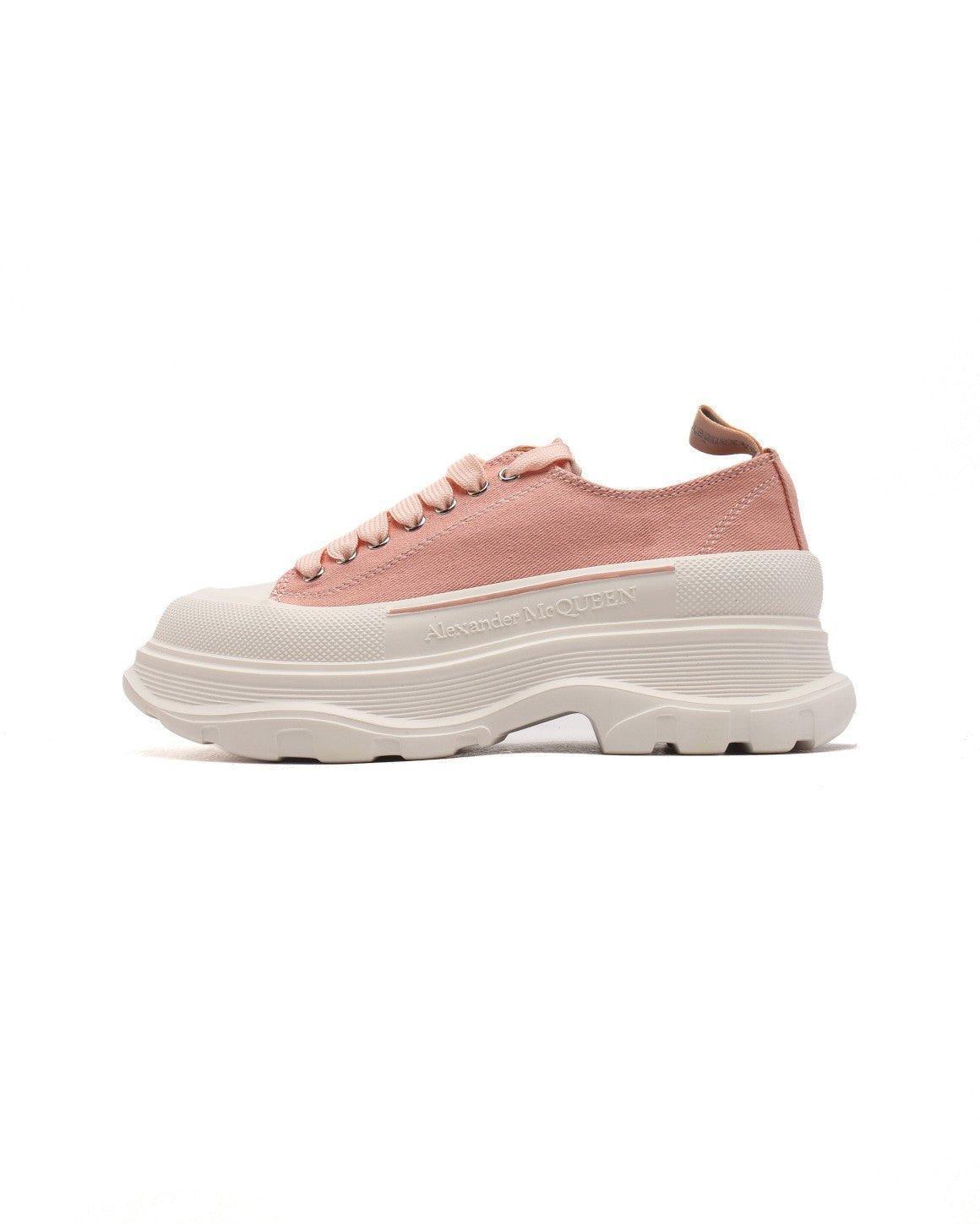 Alexander McQueen Women Tread Slick lace-up Sneakers 'Pink/White'
