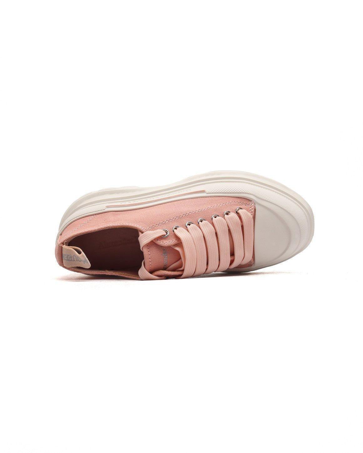 Alexander McQueen Women Tread Slick lace-up Sneakers 'Pink/White'
