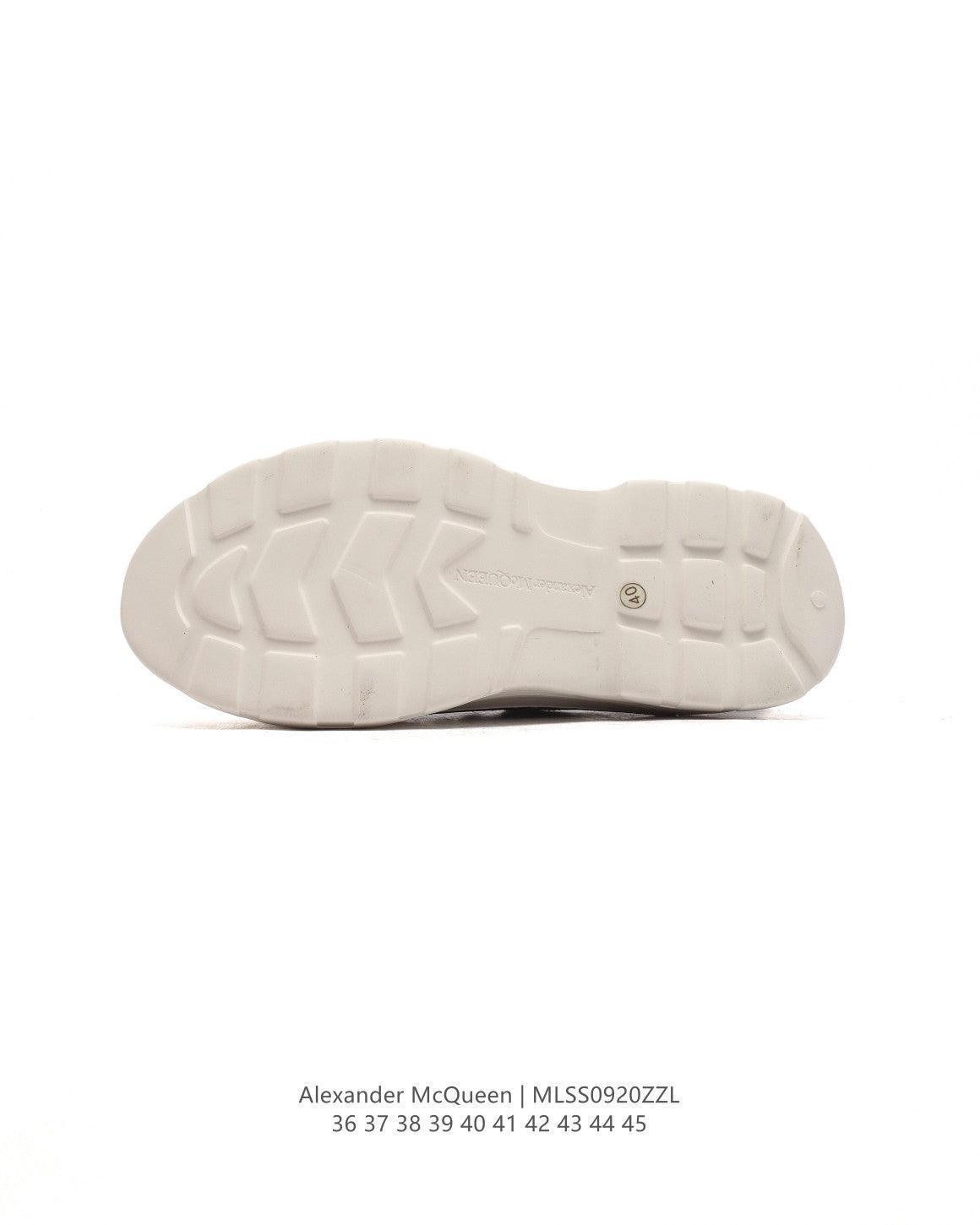Alexander McQueen Women Tread Slick lace-up Sneakers 'Black/White'