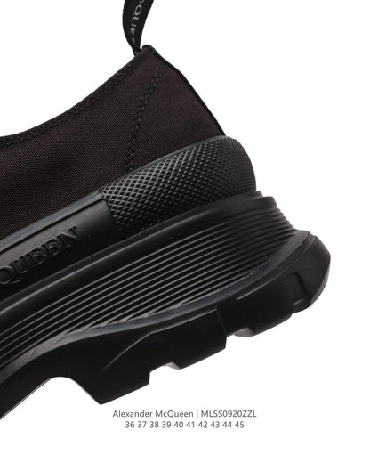 Alexander McQueen Women Tread Slick lace-up Sneakers 'Black'