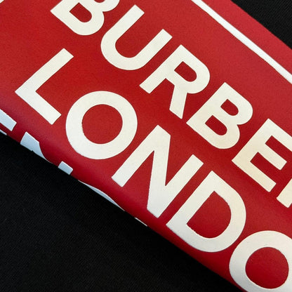 Burberry Black & Red T-Shirt Without Collar