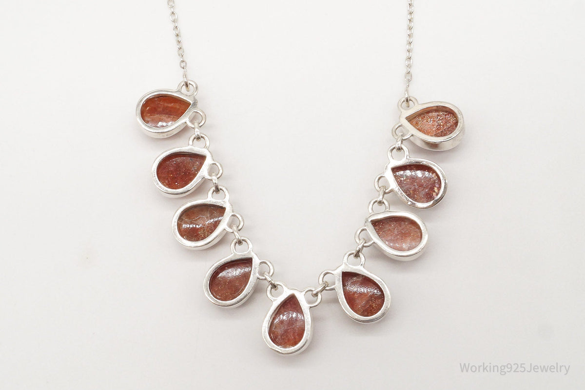 Vintage Designer TGGC Sunstone Sterling Silver Necklace