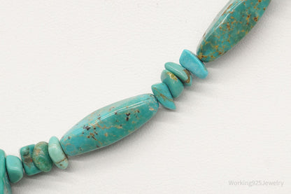 Vintage Native American Turquoise Bead Necklace 18"