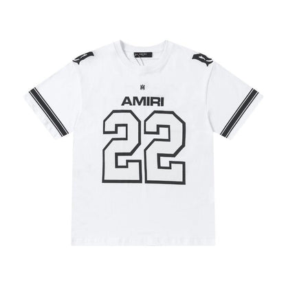 Amiri 22 White & Black T-Shirt Without Collar