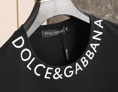 Dolce & Gabbana T-Shirt Without Collar 'Black & White'
