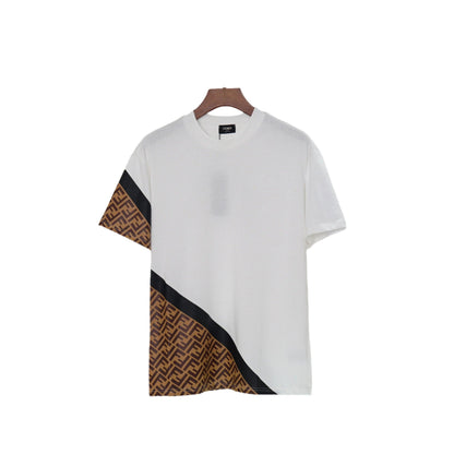 Fendi T-Shirt without Collar 'White & Brown'