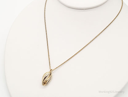 Vintage Mexico Designer Coffee Bean Gold Vermeil Sterling Silver Necklace 16"