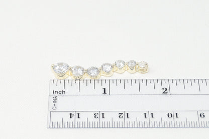 Vtg Gold Vermeil Cubic Zirconia Circles Bubbles Sterling Silver Necklace Pendant