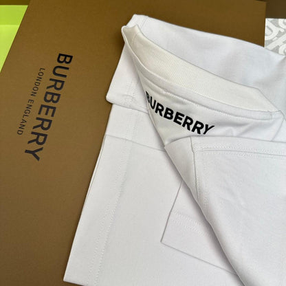 Burberry T-Shirt Without Collar 'White & Beige' - Luxury Casual Elegance