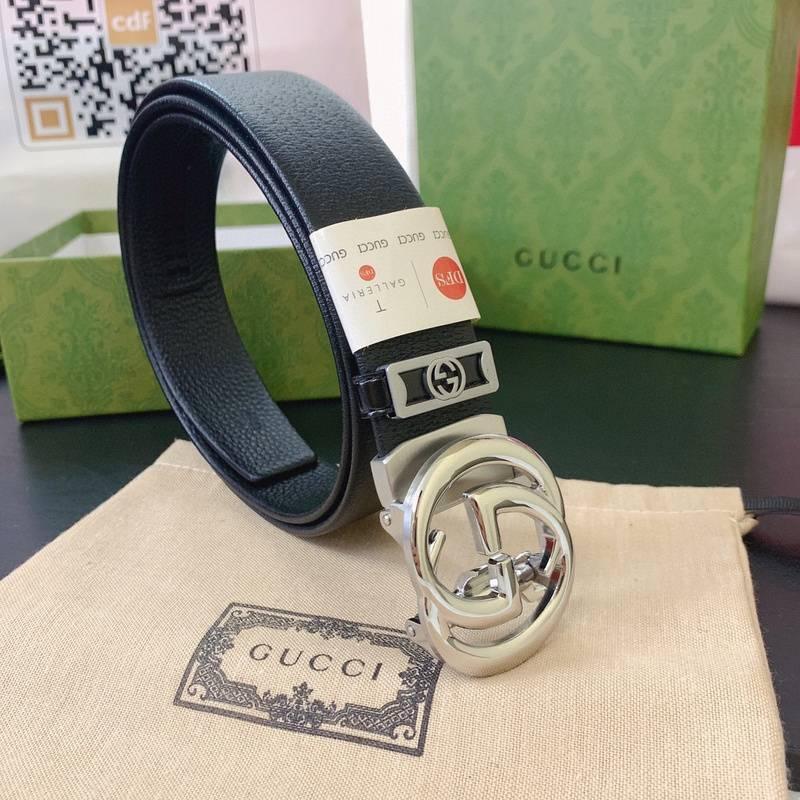 GUCCI Embellished coated-canvas and leather belt 'Black'