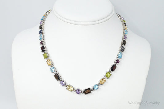 Vintage Multi Stone Sterling Silver Necklace — photo 1 of 10