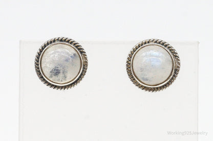 Vintage Moonstone Sterling Silver Earrings – Estate Jewelry