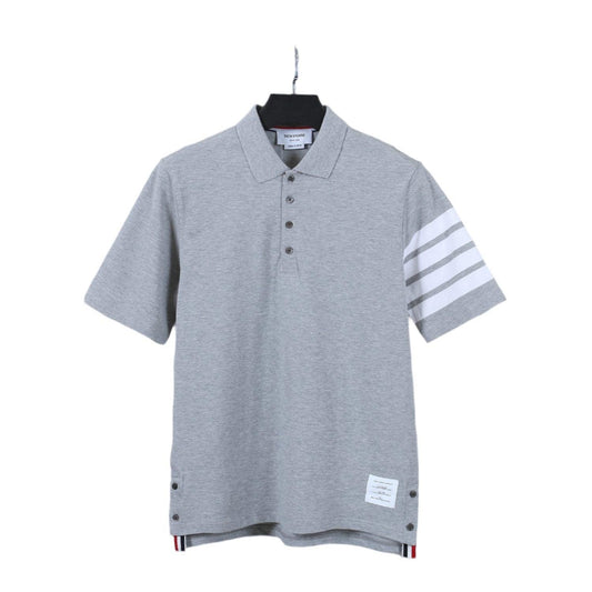 Thom Browne Grey T-Shirt with Collar