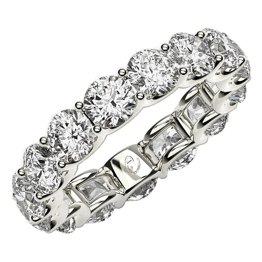 Round Cut Lab Grown Diamond Eternity Ring in 14k White Gold (5 cttw FG/VS2) — photo 1 of 10