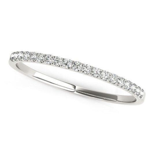 14k White Gold Pave Set Round Diamond Wedding Ring (1/8 cttw) — photo 1 of 2