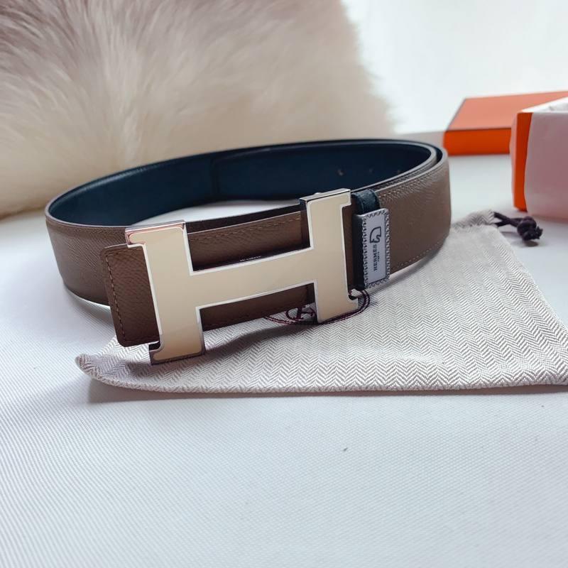 Hermes Men Beige Buckle Belt 'Brown'
